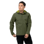 Jack Wolfskin Softshelljacke Northern Point (winddicht, wasserabweisend, PFC-frei) grünbraun Herren